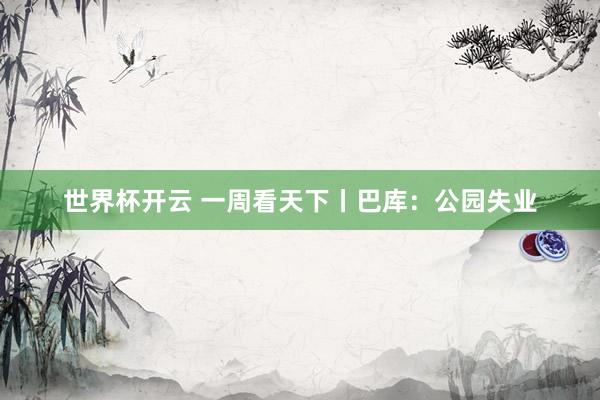 世界杯开云 一周看天下丨巴库：公园失业