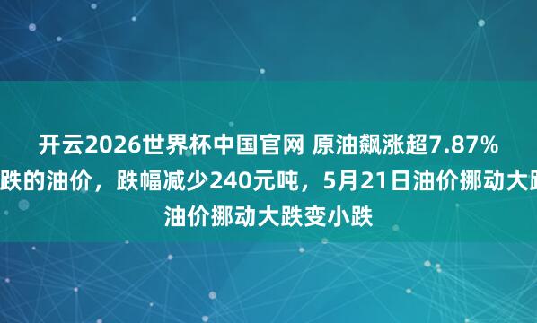 开云2026世界杯中国官网 原油飙涨超7.87%！5月大跌的油价，跌幅减少240元吨，5月21日油价挪动大跌变小跌