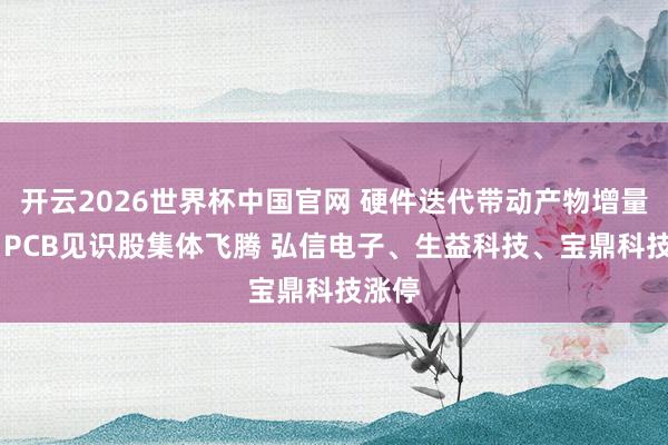 开云2026世界杯中国官网 硬件迭代带动产物增量需求 PCB见识股集体飞腾 弘信电子、生益科技、宝鼎科技涨停