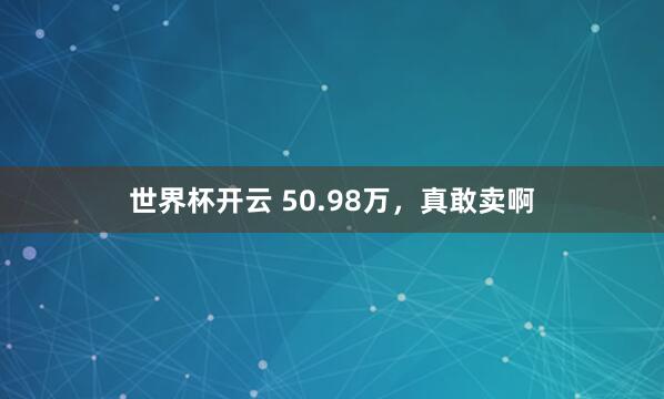 世界杯开云 50.98万，真敢卖啊