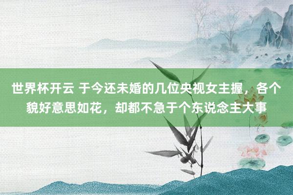 世界杯开云 于今还未婚的几位央视女主握，各个貌好意思如花，却都不急于个东说念主大事