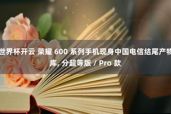 世界杯开云 荣耀 600 系列手机现身中国电信结尾产物库， 分超等版 / Pro 款