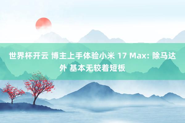 世界杯开云 博主上手体验小米 17 Max: 除马达外 基本无较着短板