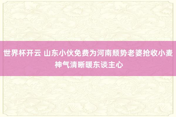 世界杯开云 山东小伙免费为河南颓势老婆抢收小麦 神气清晰暖东谈主心