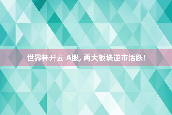世界杯开云 A股, 两大板块逆市活跃!