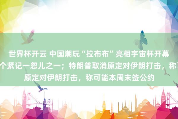 世界杯开云 中国潮玩“拉布布”亮相宇宙杯开幕式,被官媒列为5个紧记一忽儿之一;特朗普取消原定对伊朗打击,称可能本周末签公约
