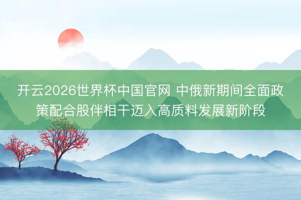 开云2026世界杯中国官网 中俄新期间全面政策配合股伴相干迈入高质料发展新阶段