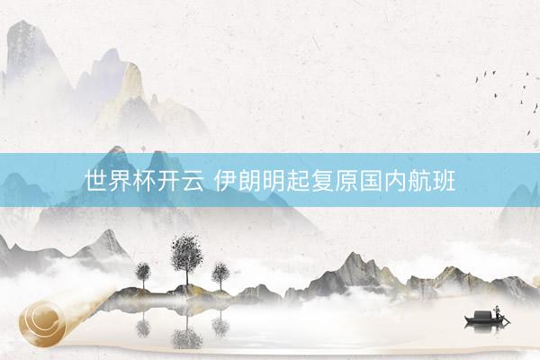 世界杯开云 伊朗明起复原国内航班